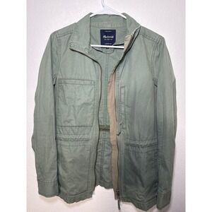Madewell Utility Jacket Green Cargo Pockets Full Zip Women's Size S